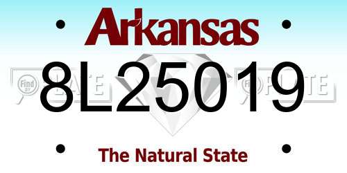 8L25019 Arkansas License Plate