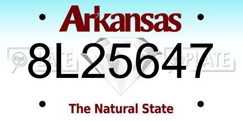8L25647 Arkansas License Plate