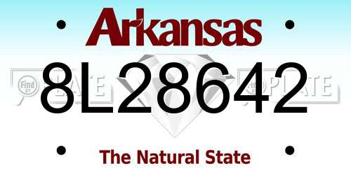 8L28642 Arkansas License Plate
