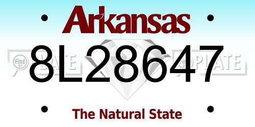 8L28647 Arkansas License Plate
