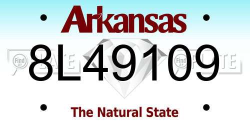 8L49109 Arkansas License Plate