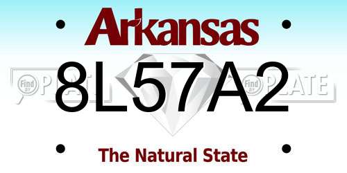 8L57A2 Arkansas License Plate