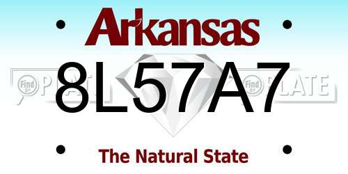 8L57A7 Arkansas License Plate