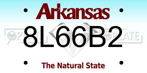 8L66B2 Arkansas License Plate