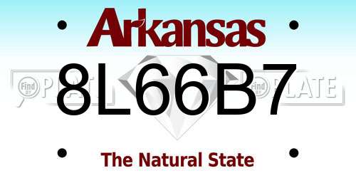 8L66B7 Arkansas License Plate