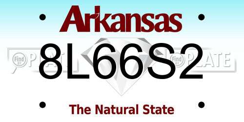 8L66S2 Arkansas License Plate