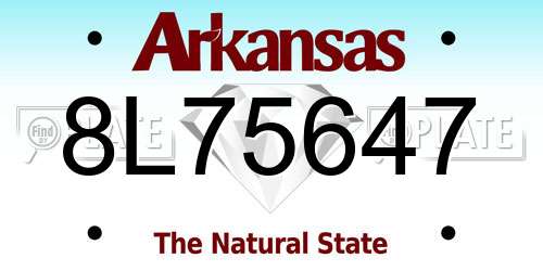 8L75647 Arkansas License Plate
