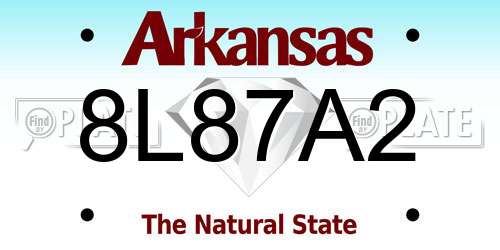 8L87A2 Arkansas License Plate