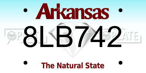 8LB742 Arkansas License Plate