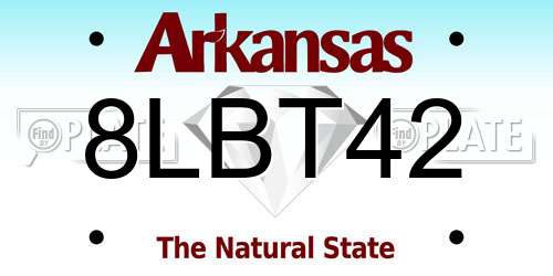 8LBT42 Arkansas License Plate