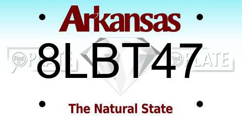 8LBT47 Arkansas License Plate