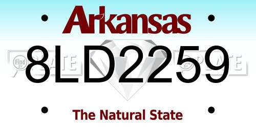 8LD2259 Arkansas License Plate