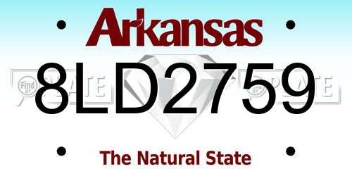 8LD2759 Arkansas License Plate