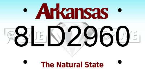 8LD2960 Arkansas License Plate