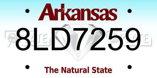 8LD7259 Arkansas License Plate