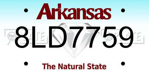 8LD7759 Arkansas License Plate