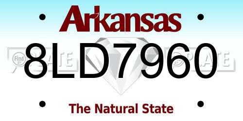 8LD7960 Arkansas License Plate