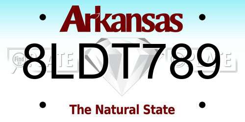 8LDT789 Arkansas License Plate