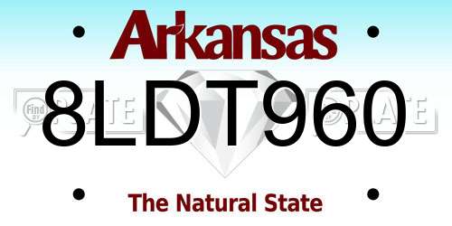 8LDT960 Arkansas License Plate