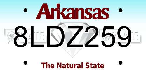 8LDZ259 Arkansas License Plate