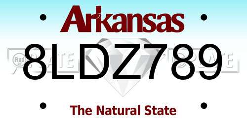 8LDZ789 Arkansas License Plate