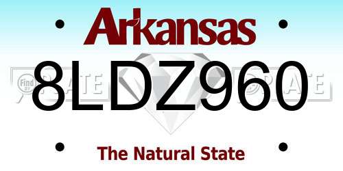 8LDZ960 Arkansas License Plate