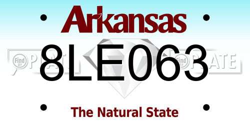 8LE063 Arkansas License Plate
