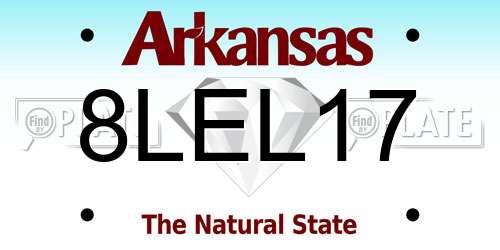 8LEL17 Arkansas License Plate