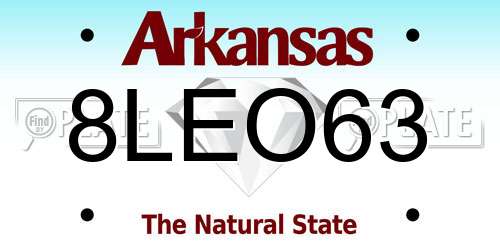 8LEO63 Arkansas License Plate