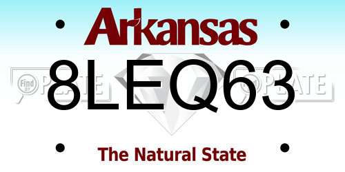 8LEQ63 Arkansas License Plate