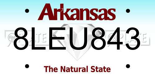 8LEU843 Arkansas License Plate
