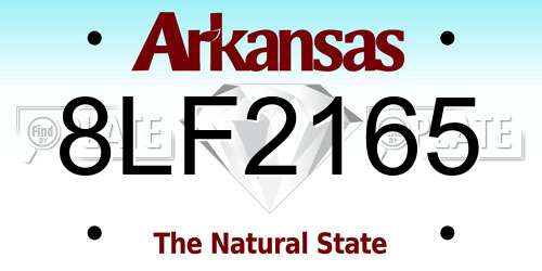 8LF2165 Arkansas License Plate