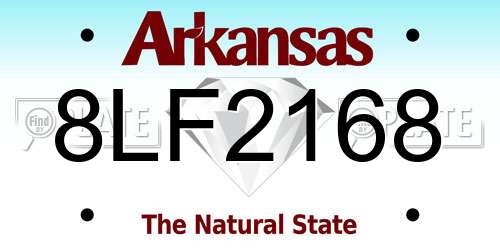 8LF2168 Arkansas License Plate