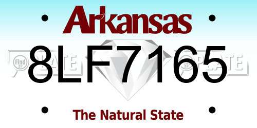 8LF7165 Arkansas License Plate
