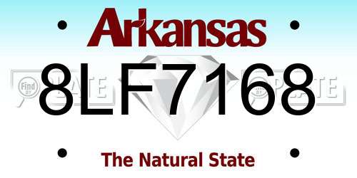 8LF7168 Arkansas License Plate
