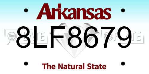 8LF8679 Arkansas License Plate