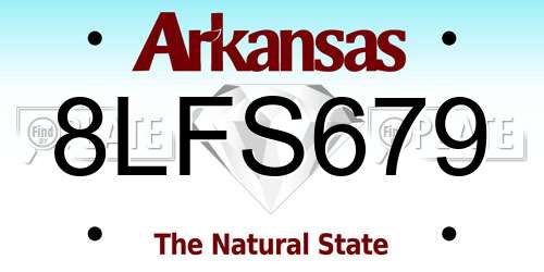 8LFS679 Arkansas License Plate