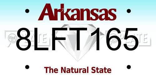 8LFT165 Arkansas License Plate