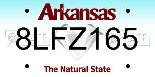 8LFZ165 Arkansas License Plate