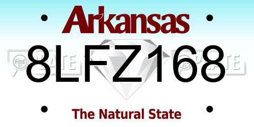 8LFZ168 Arkansas License Plate