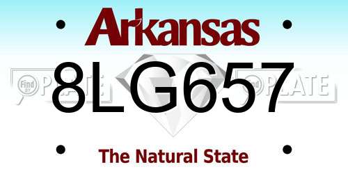 8LG657 Arkansas License Plate