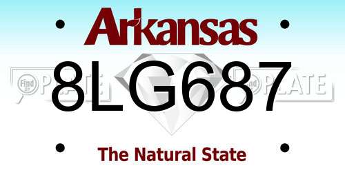 8LG687 Arkansas License Plate
