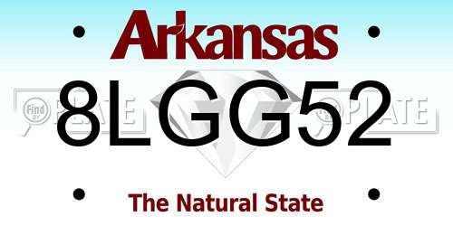 8LGG52 Arkansas License Plate