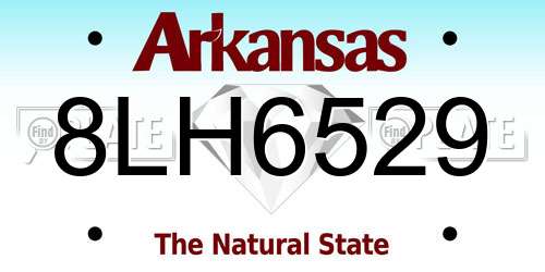 8LH6529 Arkansas License Plate