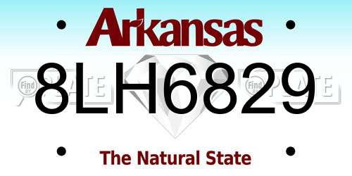8LH6829 Arkansas License Plate