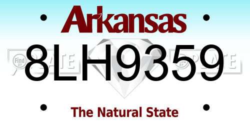 8LH9359 Arkansas License Plate