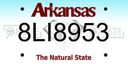 8LI8953 Arkansas License Plate
