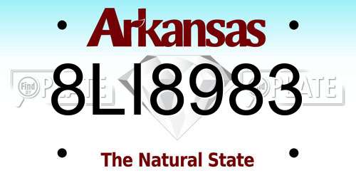 8LI8983 Arkansas License Plate