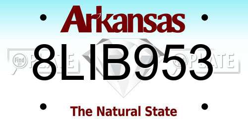 8LIB953 Arkansas License Plate