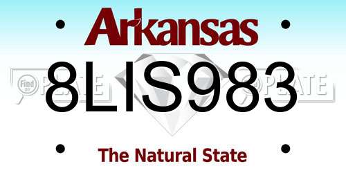 8LIS983 Arkansas License Plate